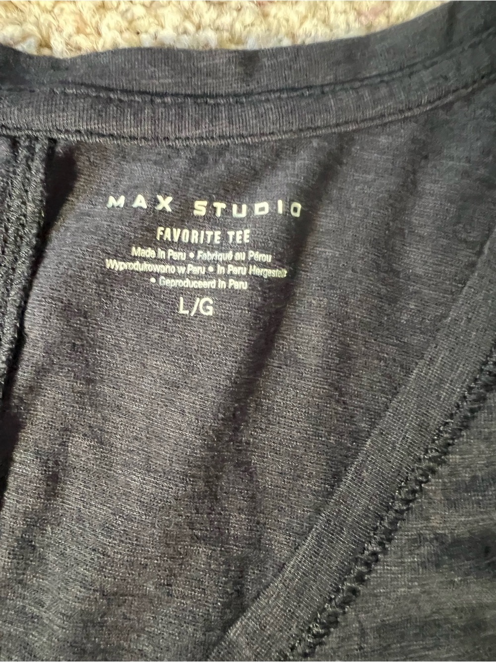 Max Studio charcoal V-Neck Short Sleeve Tee - Picture 3 of 6